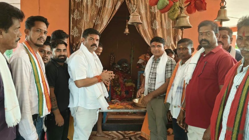 बीजापुर विधायक विक्रम मंडावी ने ग्राम भद्राकाली में माता भद्राकाली के किए दर्शन, क्षेत्र की सुख-समृद्धि के लिए मांगा आशीर्वाद